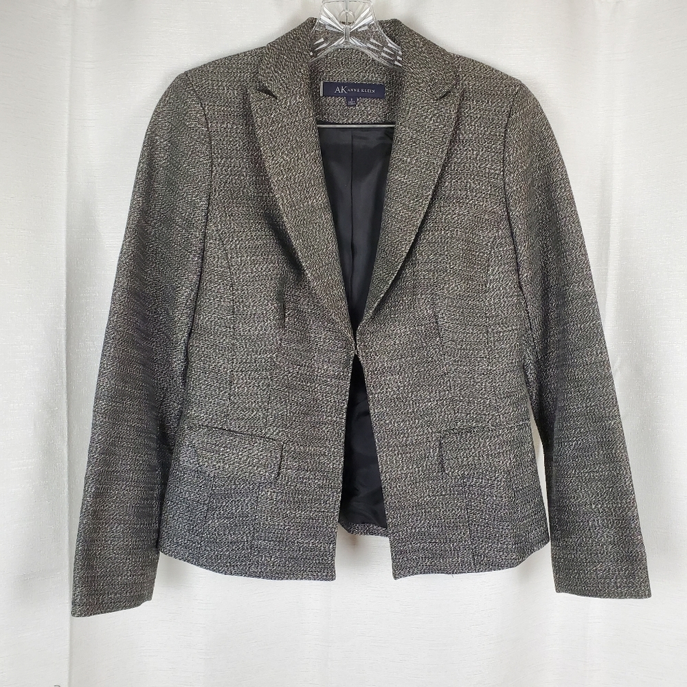 Anne Klein Tweed Fitted Suit Coat Blazer